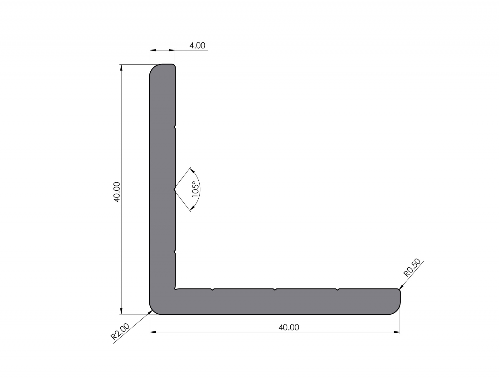 Aluminiumprofil M W 40x40x4 E I-Typ